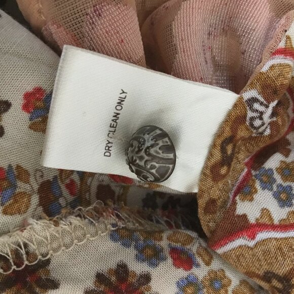 ARATTA Burnout Velvet Burnout Paisley Floral Boho Tunic Top M Sheer Mid Length - Picture 10 of 11